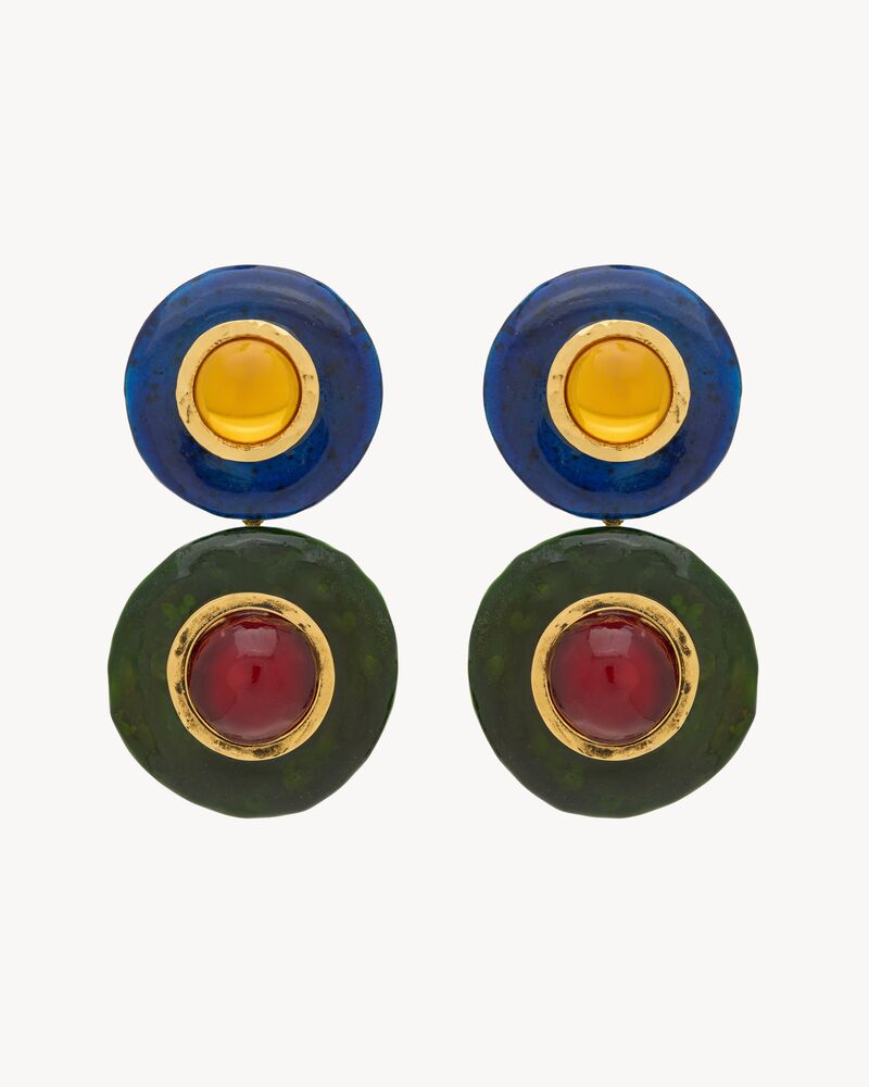 cabochon drop earrings in ceramic