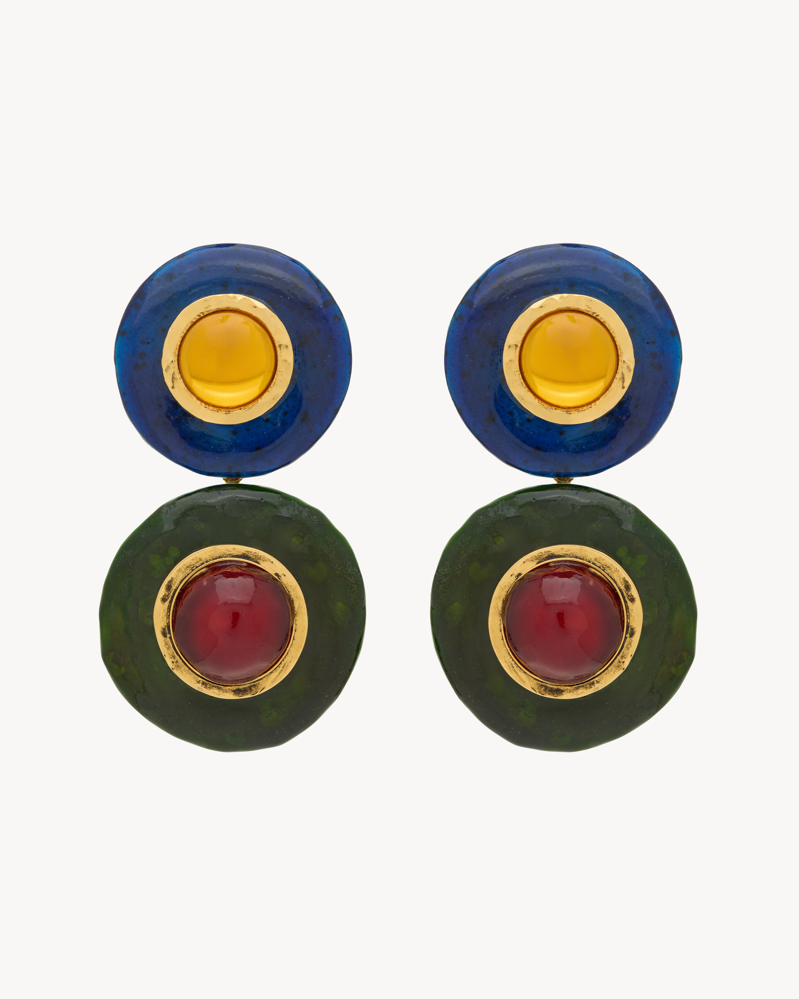 cabochon drop earrings in ceramic