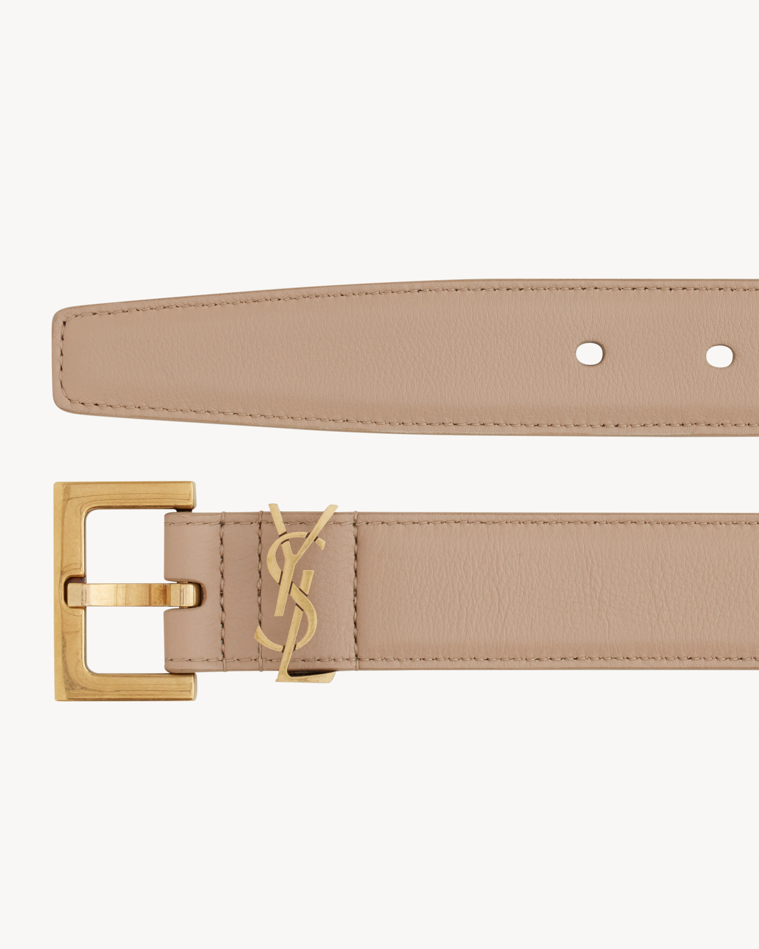 CASSANDRE GÜRTEL AUS GLÄNZENDEM SAINT LAURENT BOXLEDER MIT QUADRATISCHER SCHNALLE