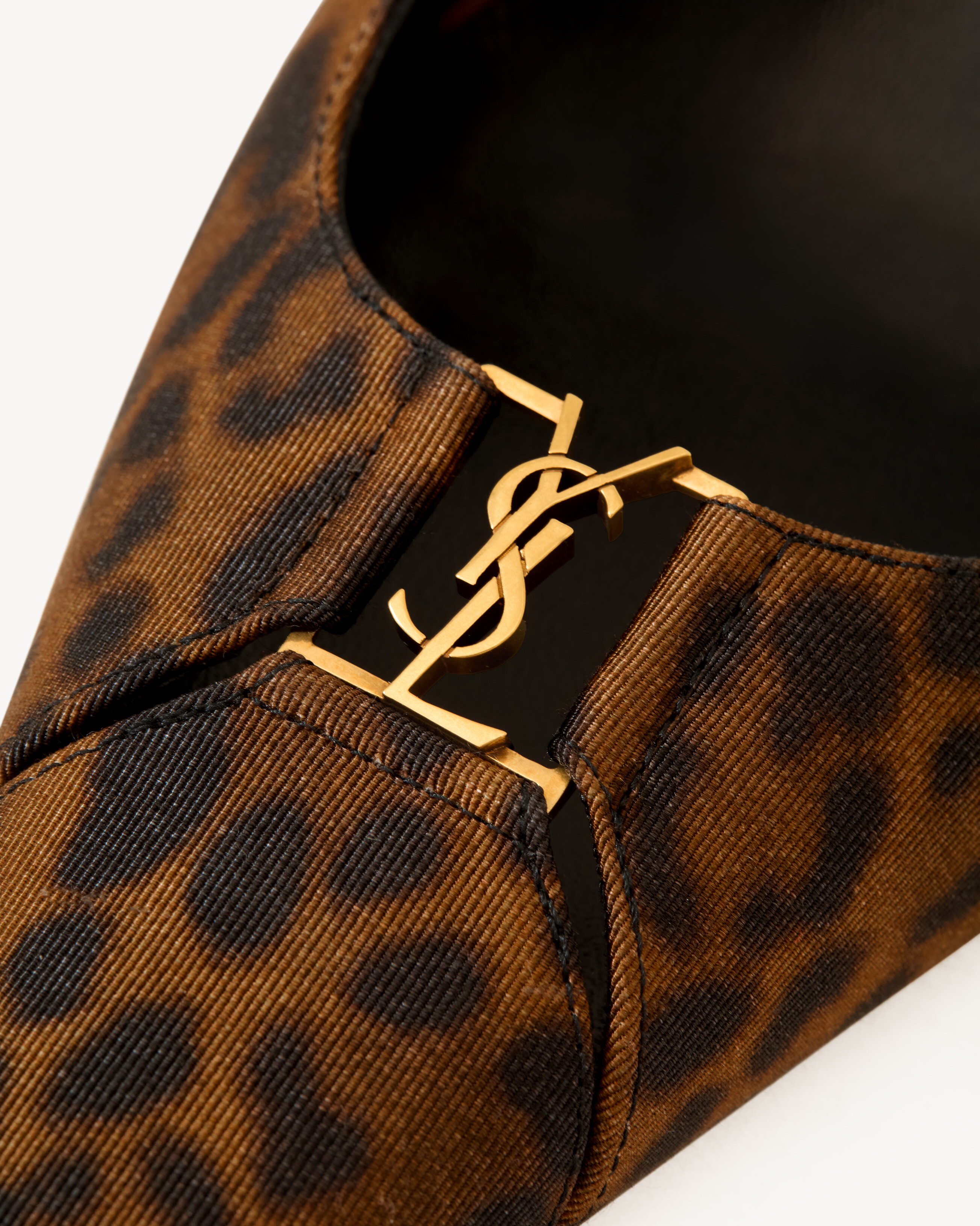 BABYLONE BRETEUIL slingback pumps in leopard grosgrain