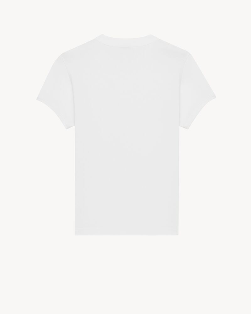 CASSANDRE T-shirt in ribbed cotton jersey in White | Saint Laurent