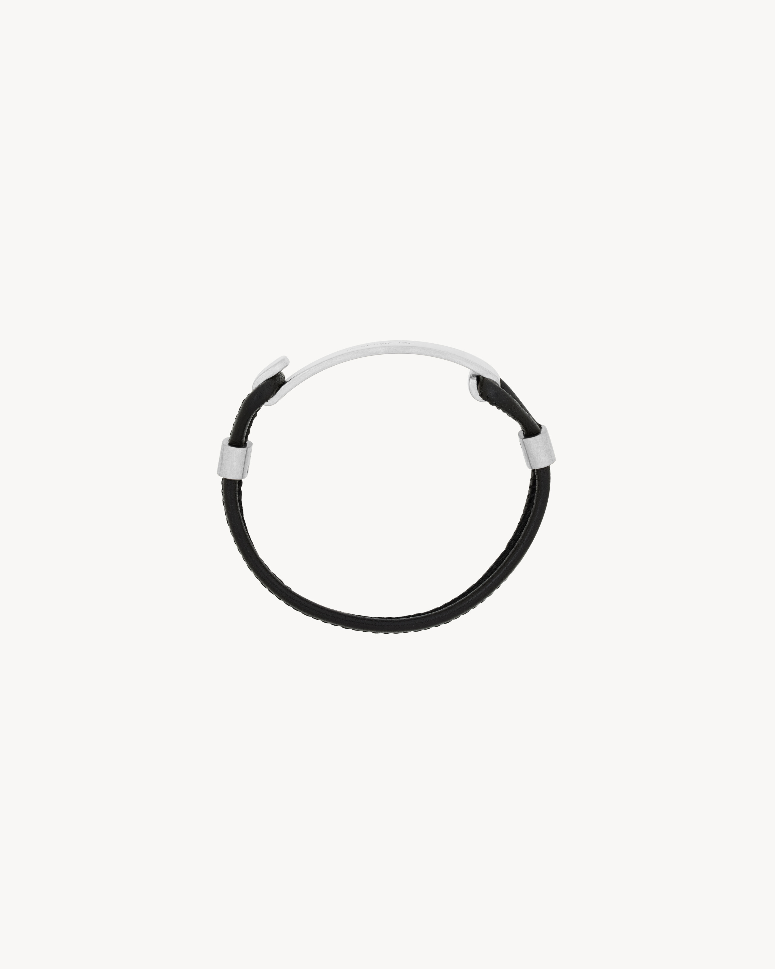 SAINT LAURENT ID bracelet in leather and metal