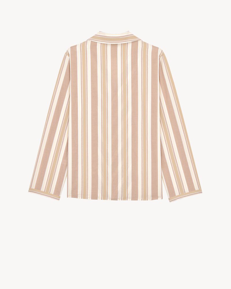 pajama top in striped cotton