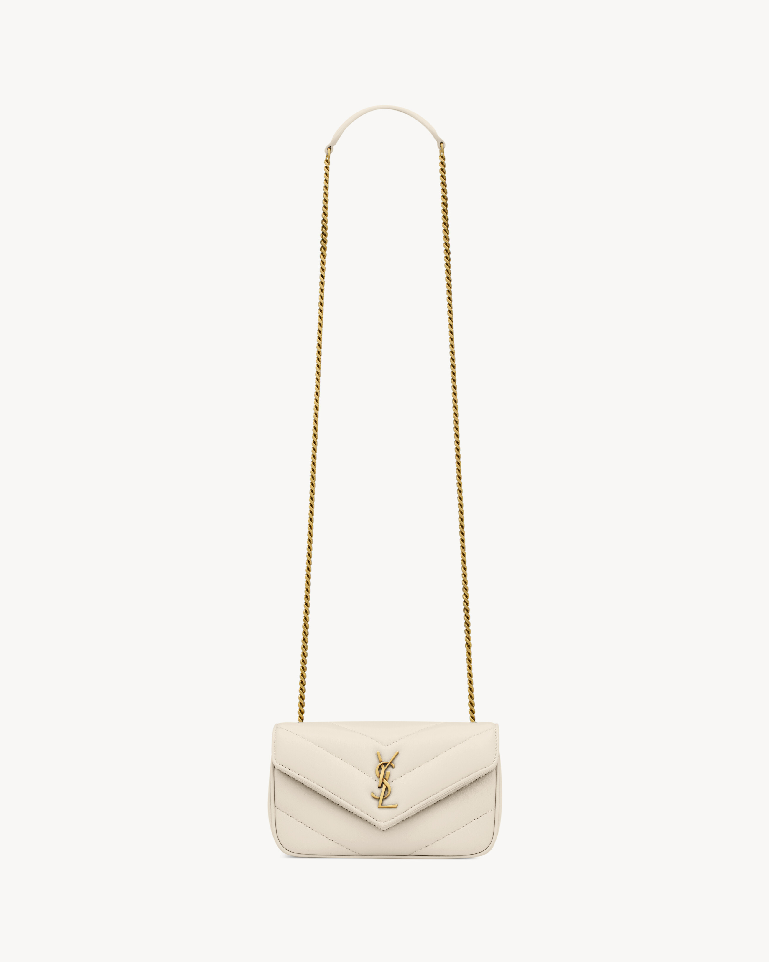 Saint Laurent Mujer Blanco Bolso Mini De Piel De Cordero - U