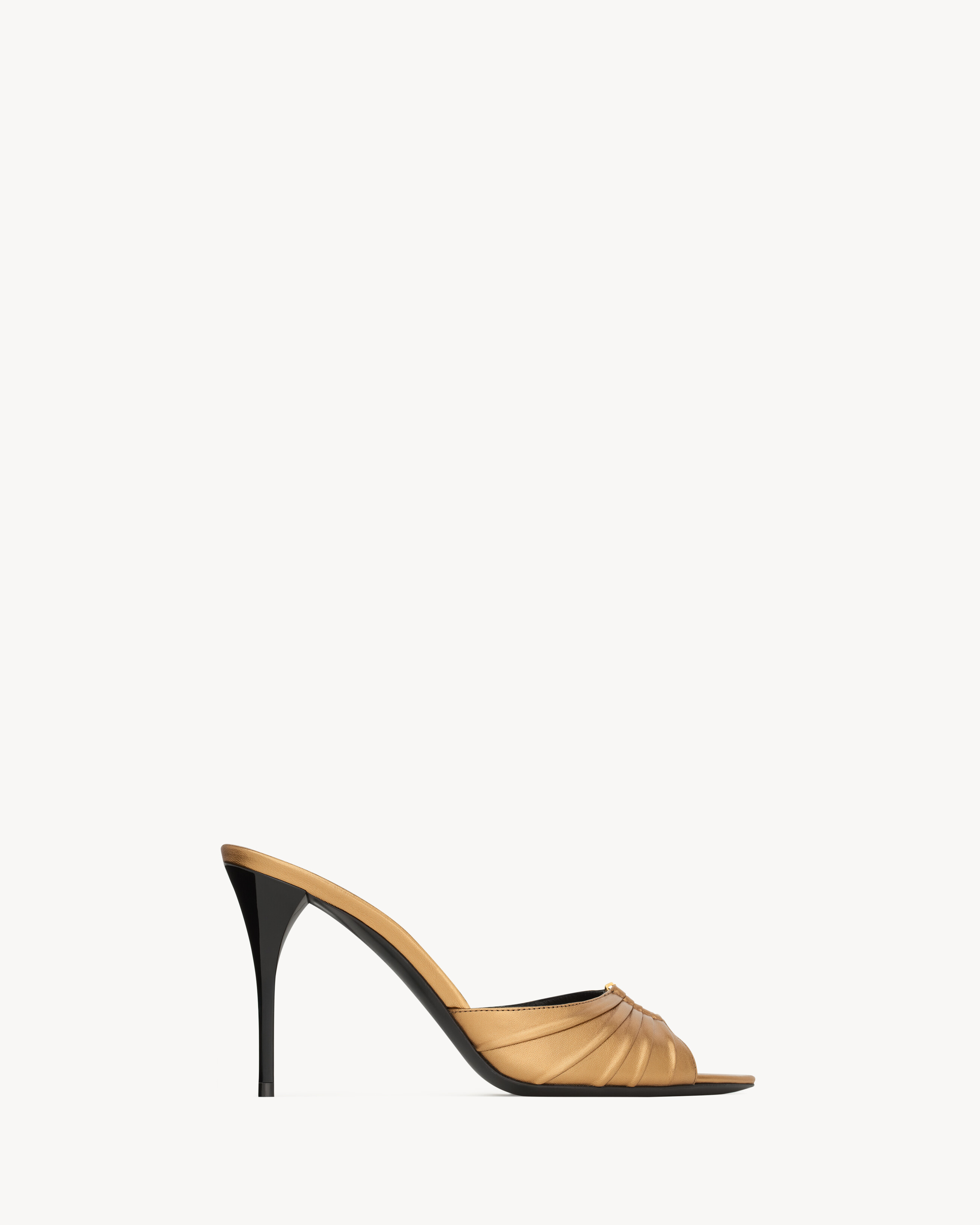 BABYLONE mules in metallic leather