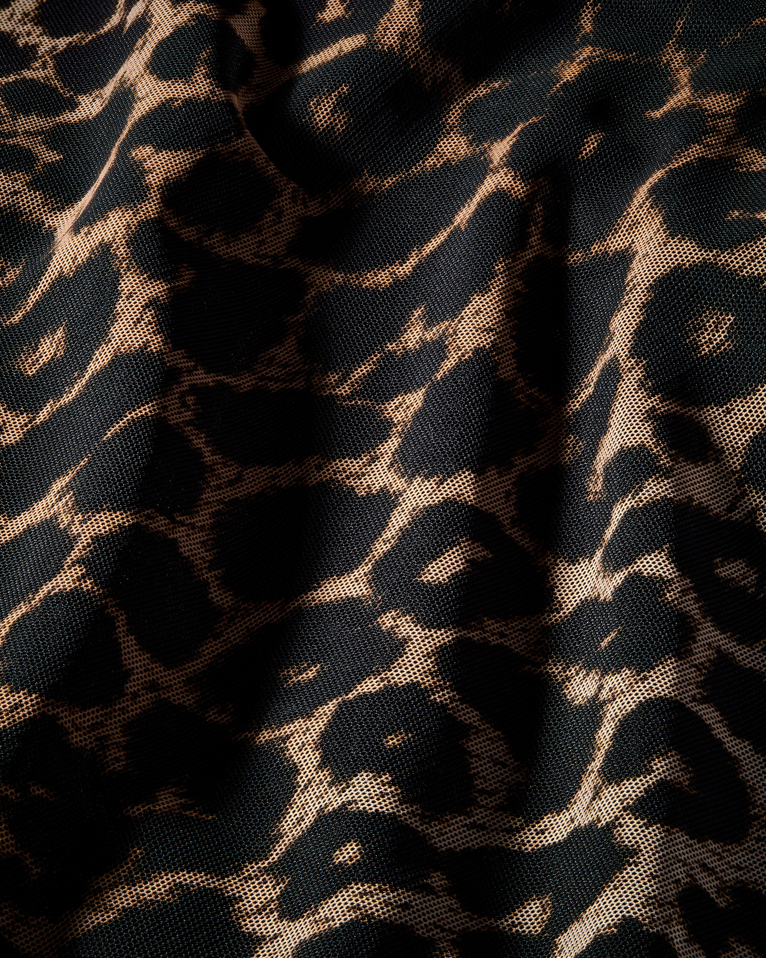 slip dress in leopard tulle
