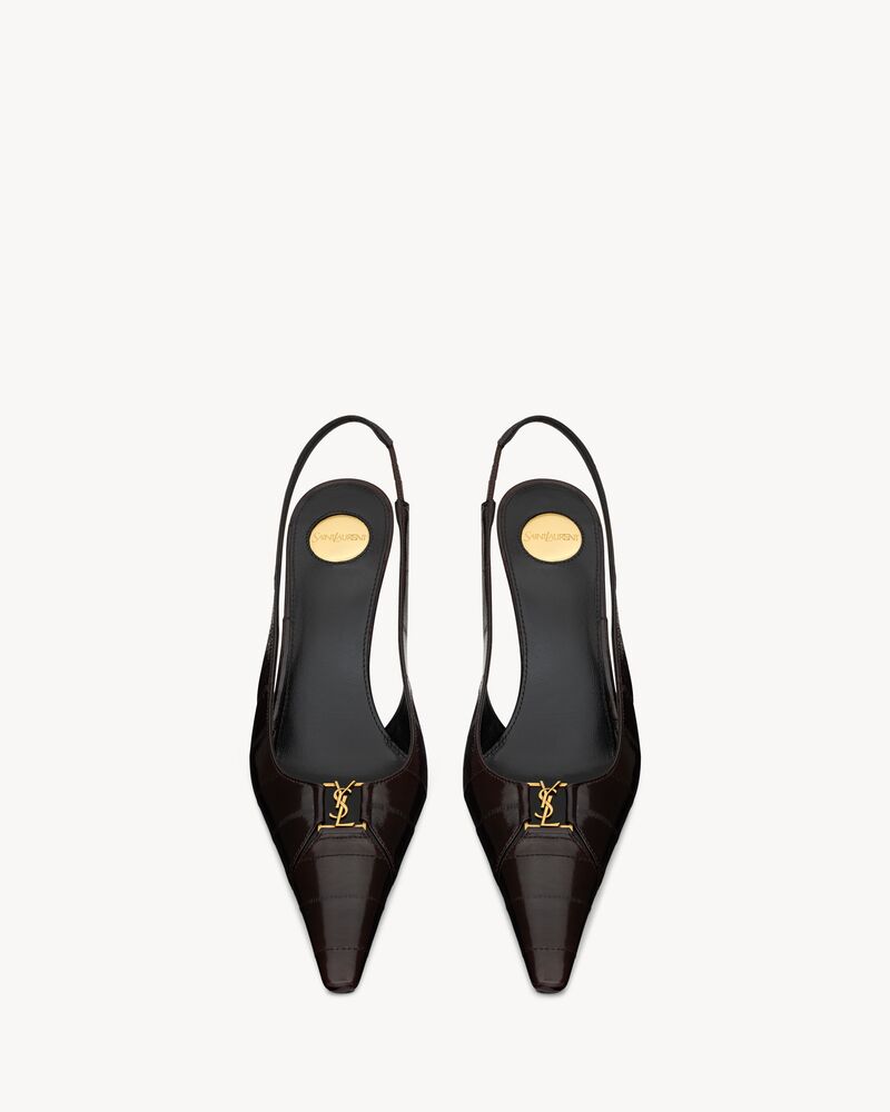 Zapatos de salón slingback Babylone Breteuil de piel de hagfish