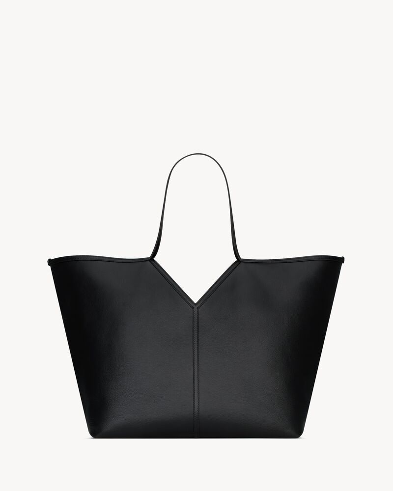 Y slim tote in leather