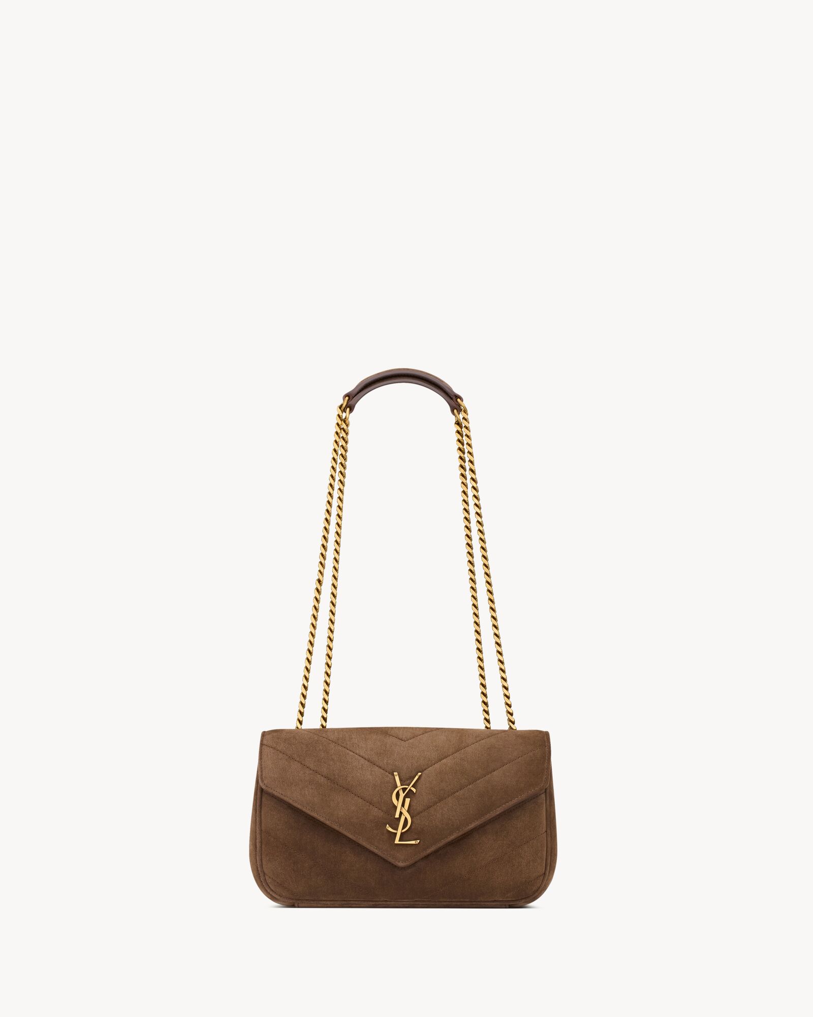 LOULOU small in MATELASSÉ suede — 871618AAEY62358