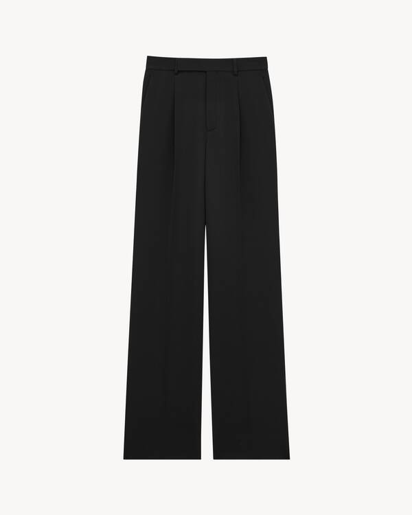 fluid pants in striped crepe in Black | Saint Laurent | YSL US