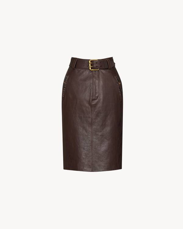 スカート 2018 Saint Laurent leather skirt SAINT LAURENT Leather skirt | NET-A-PORTER