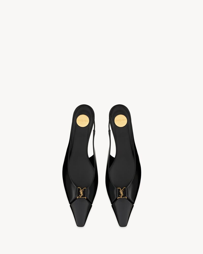 Ysl Anais Slingback Flats BABYLONE Slingback Flats In Satin Crepe