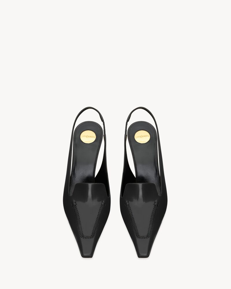 VOLTAIRE slingback pumps in glazed leather