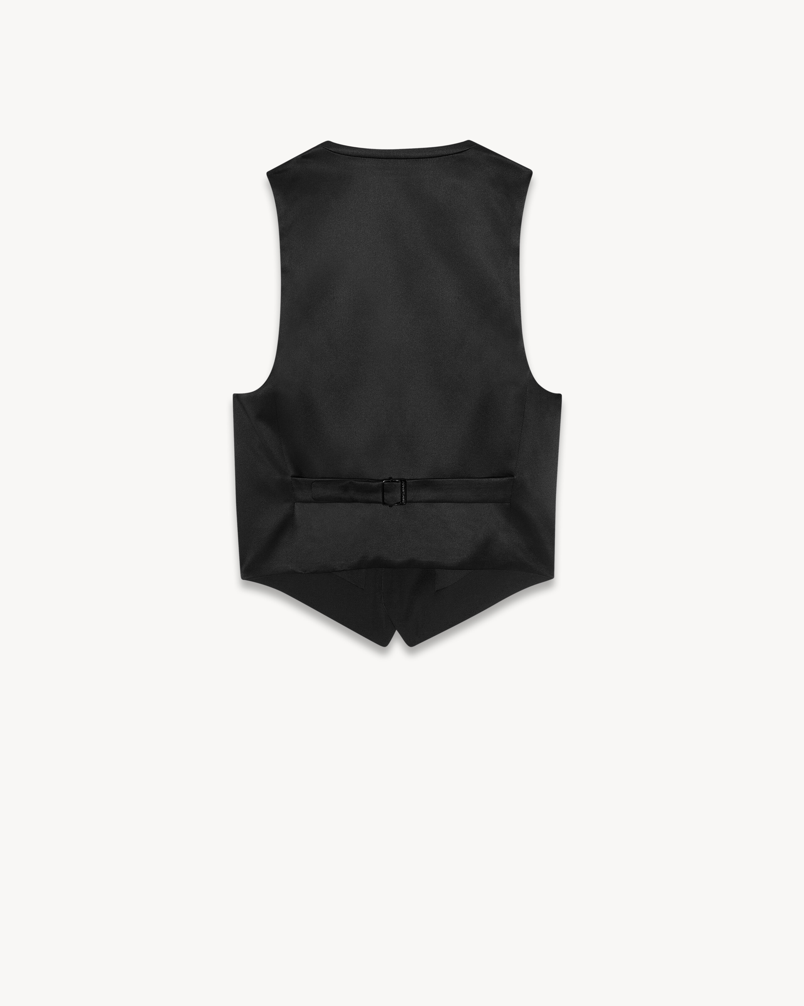 short tuxedo vest in grain de poudre saint laurent