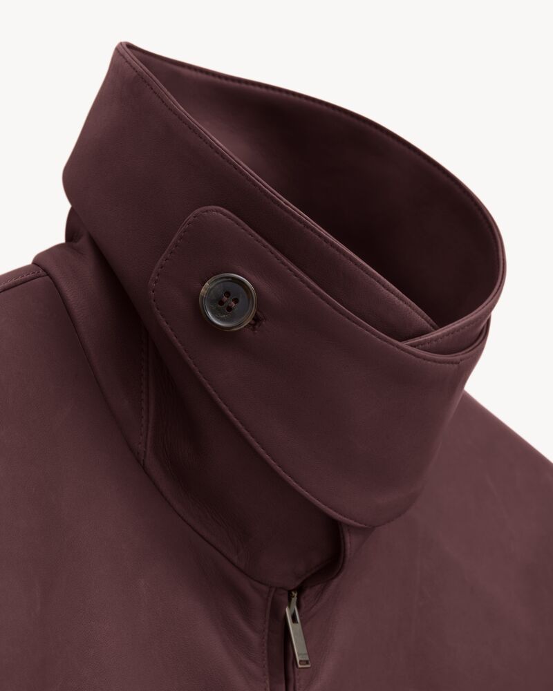 belted jacket in lambskin