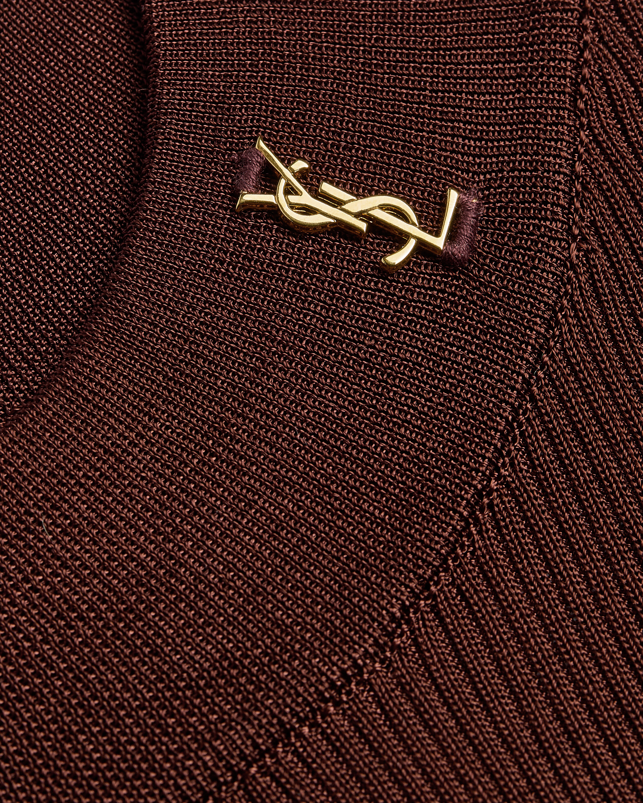CASSANDRE stand-collar top in ribbed silk