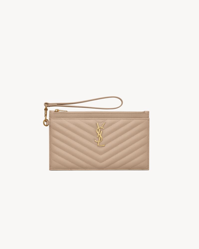CASSANDRE MATELASSÉ Large pouch in grain de poudre leather in