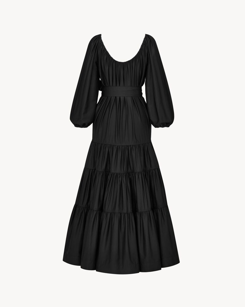 LONG dress in cotton twill