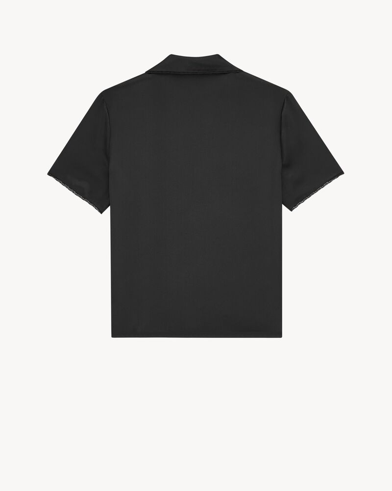 pajama top in silk satin and lace