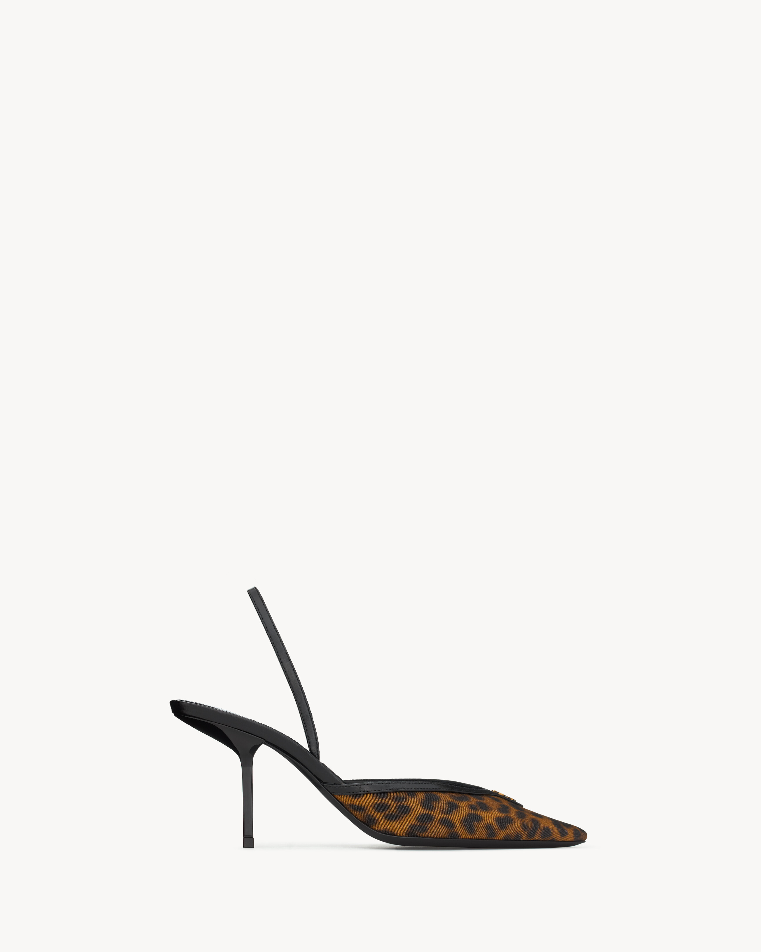 Saint Laurent FOLIE slingback pumps in leopard grosgrain