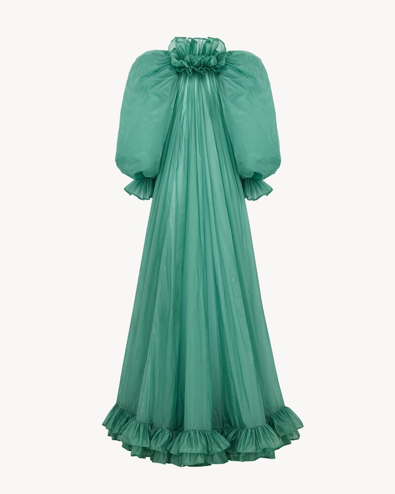 ruffled gown in nylon