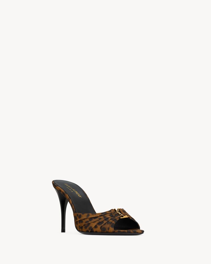 BABYLONE mules in leopard grosgrain