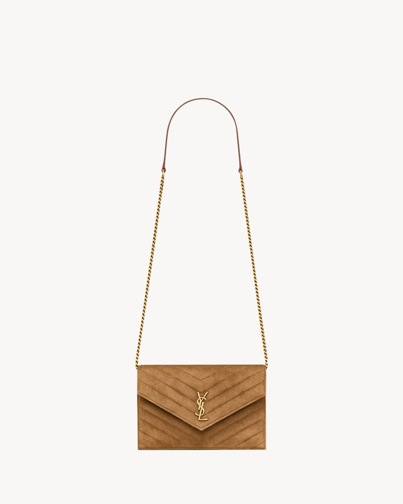 CASSANDRE envelope chain wallet in suede