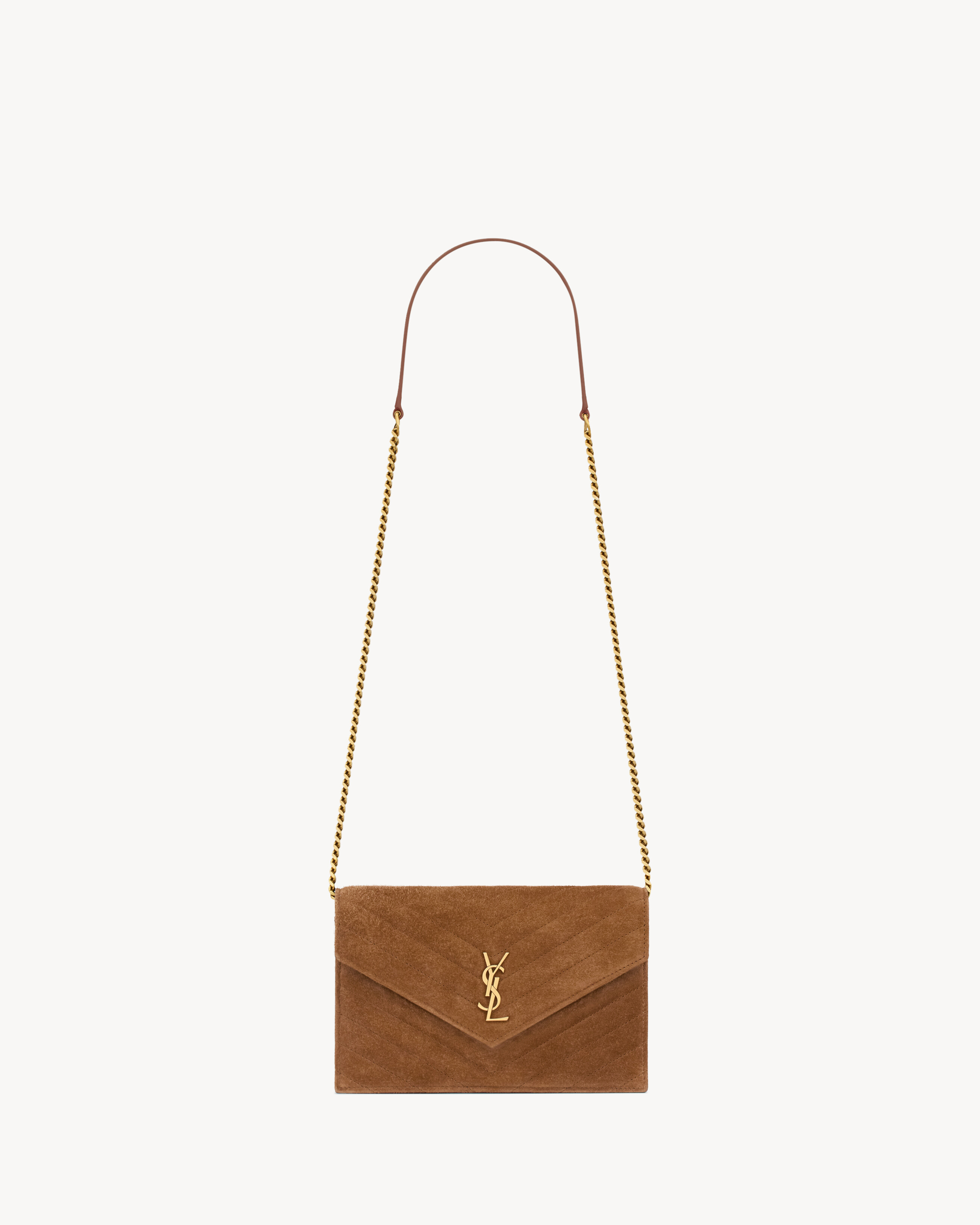 CASSANDRE envelope chain wallet in suede