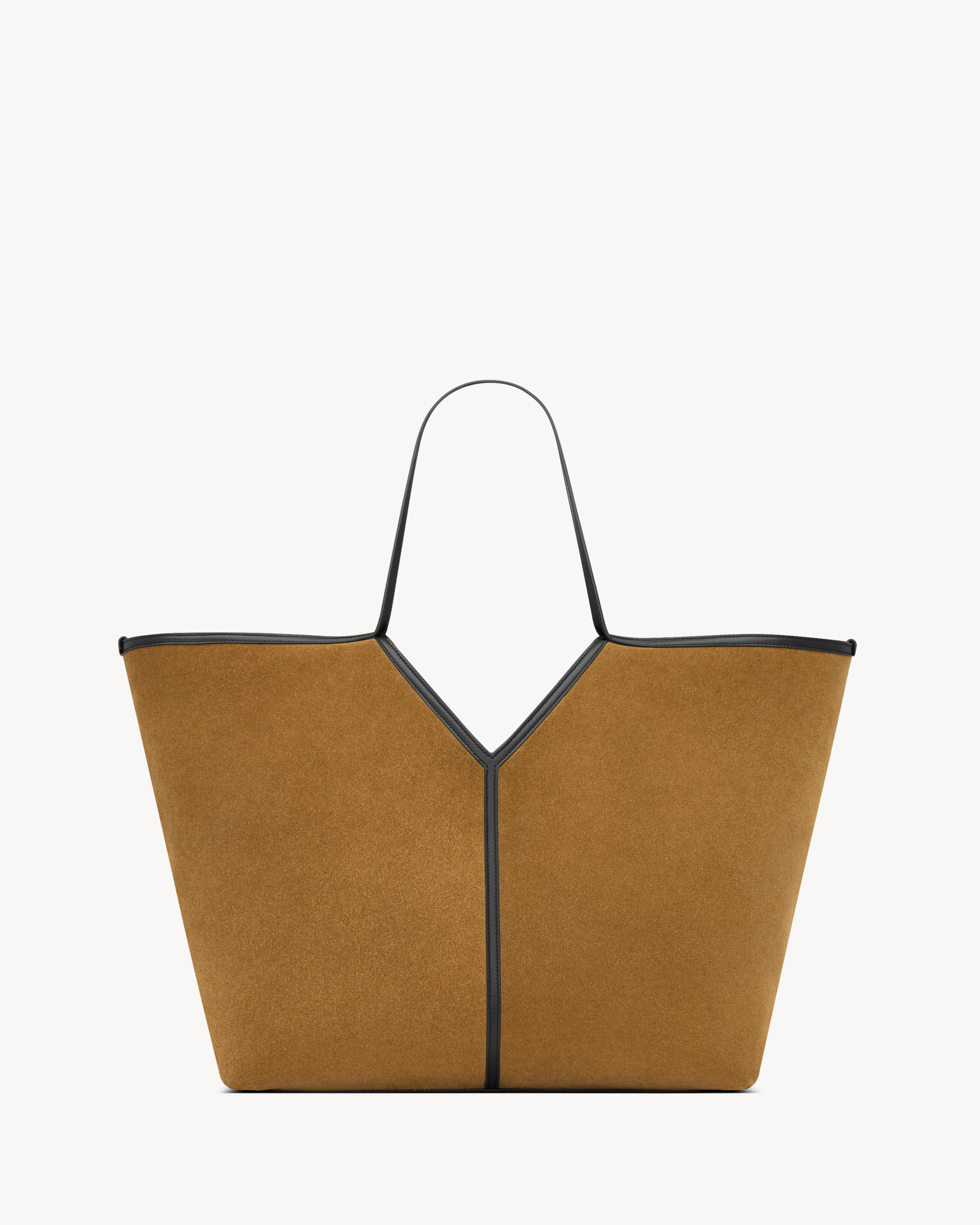 Y slim tote in velour leather