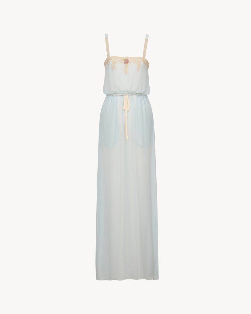 laced dress in silk crepe muslin