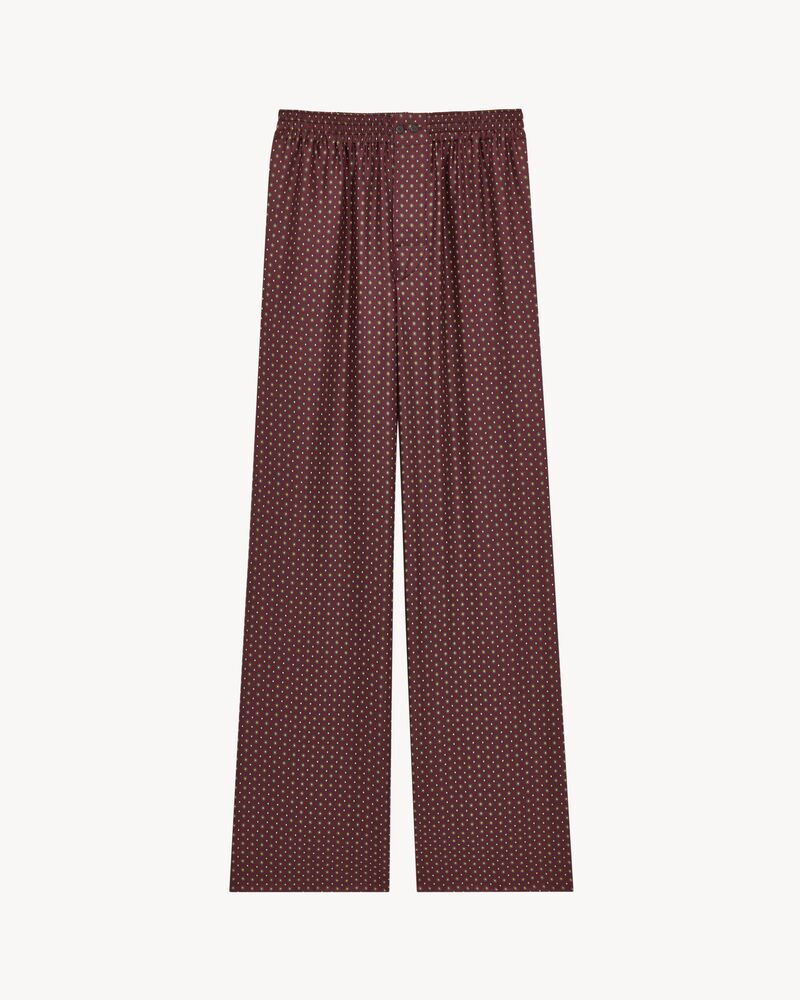 pants in hexagon silk twill
