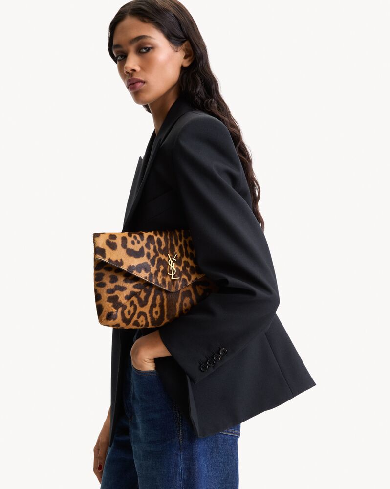 CASSANDRE large envelope pouch in pony hair leather