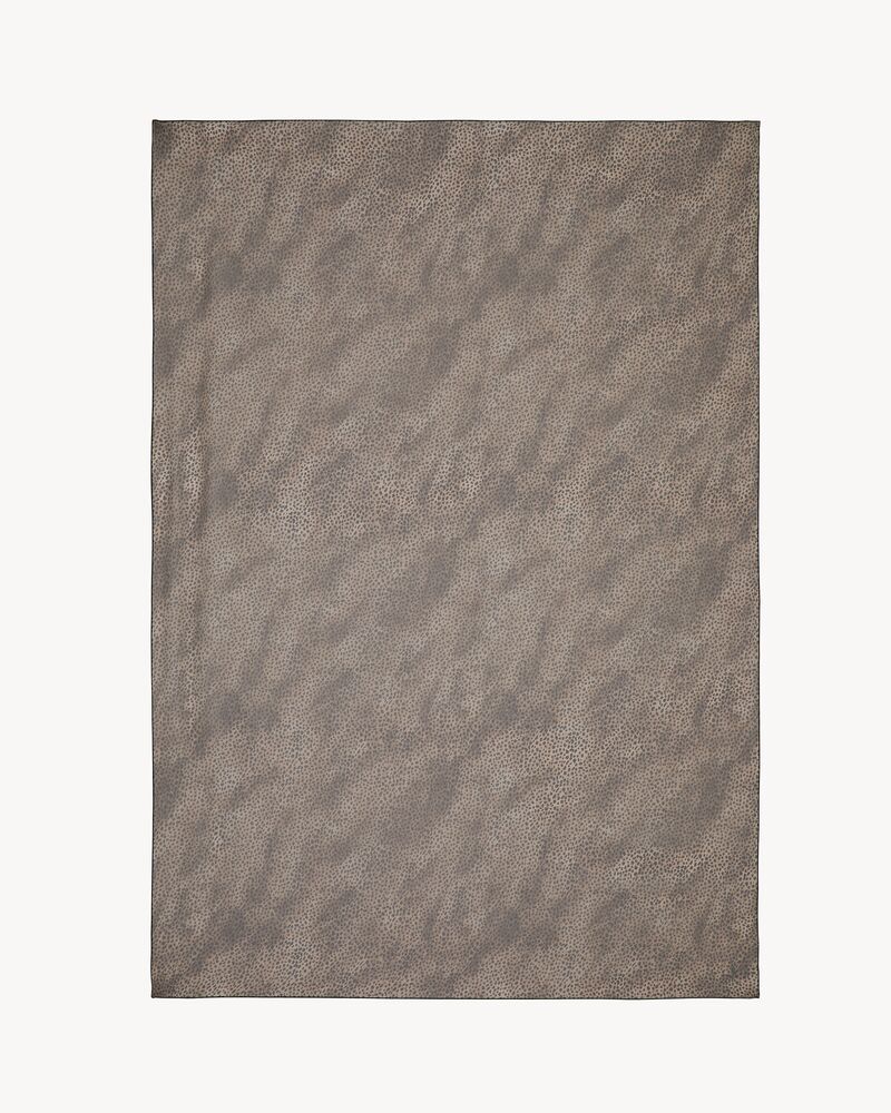 豹纹桑蚕丝平纹细布披肩