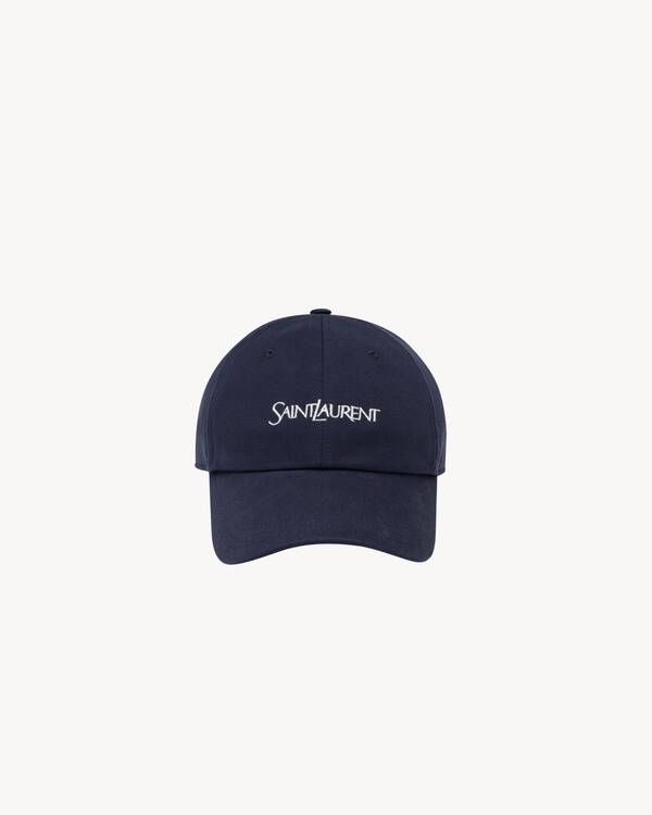 SAINT LAURENT cap in cotton gabardine in Blue | Saint Laurent | YSL US