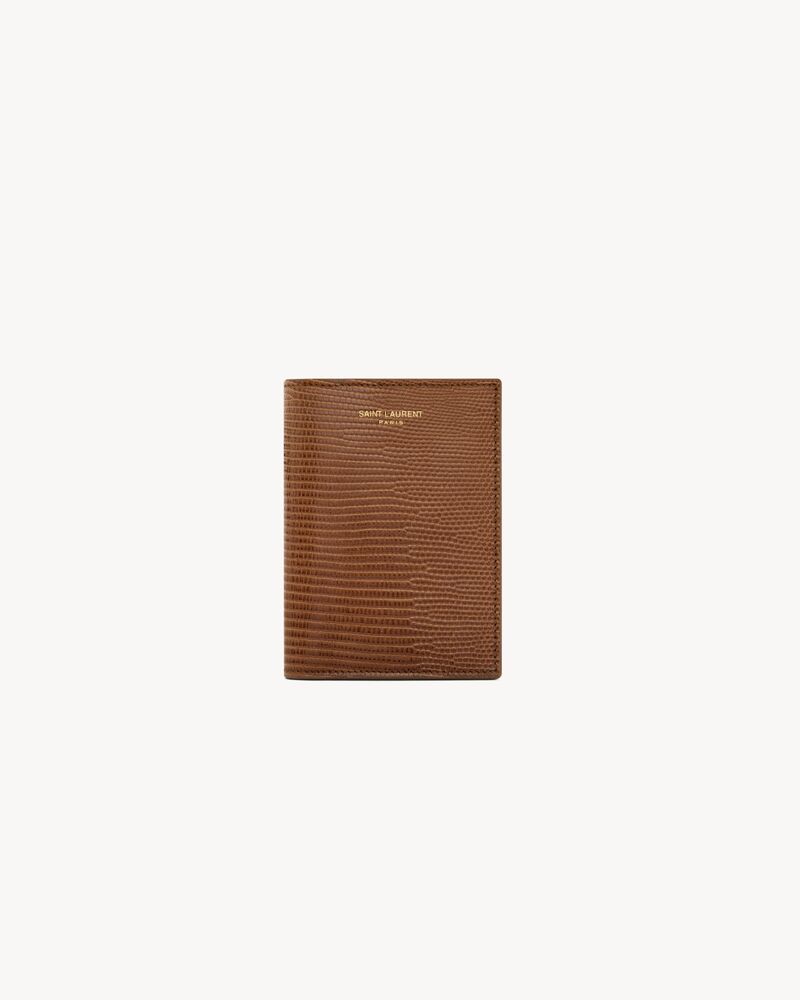 SAINT LAURENT PARIS credit card wallet in lizard