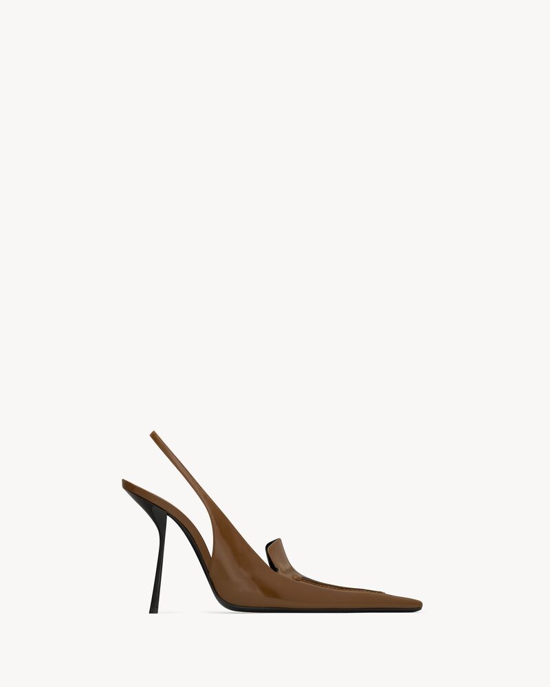VOLTAIRE slingback pumps in glazed leather