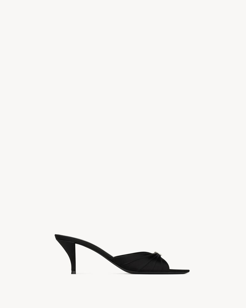 JERRY mules in satin crepe and rhinestones