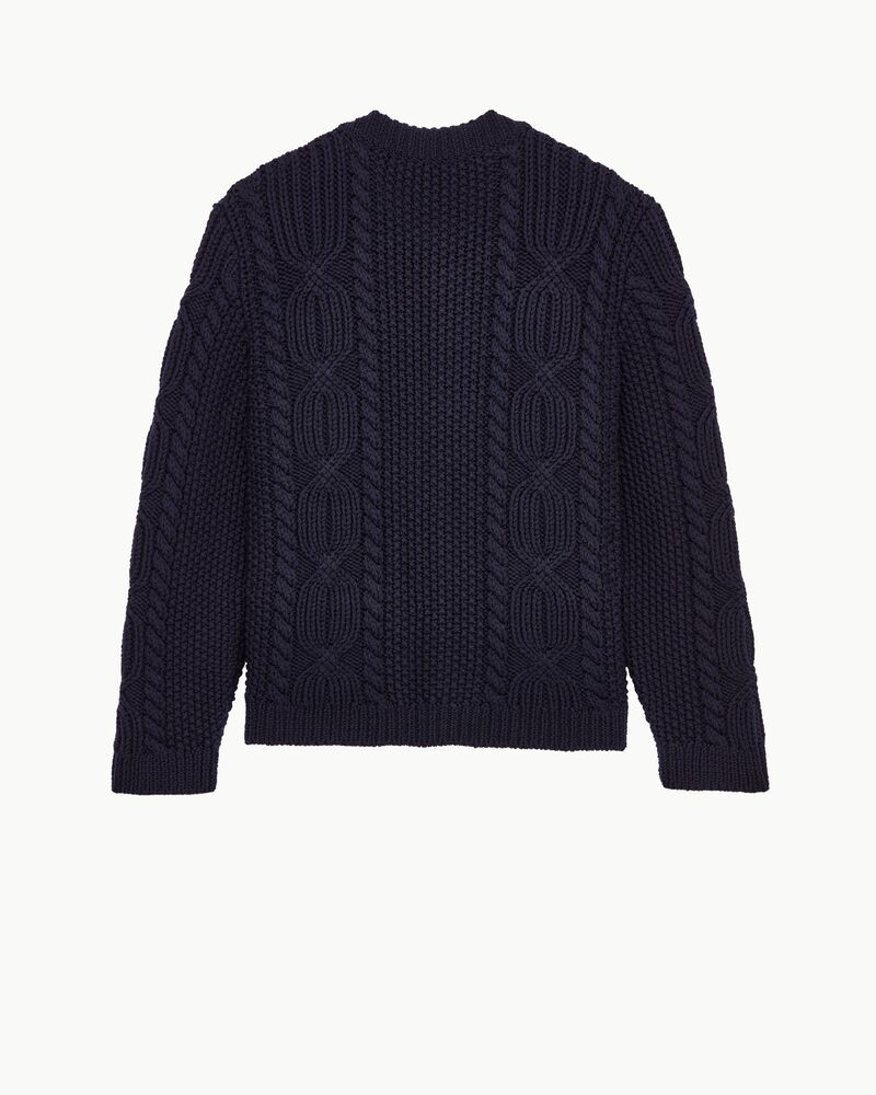 cable-knit cardigan in wool