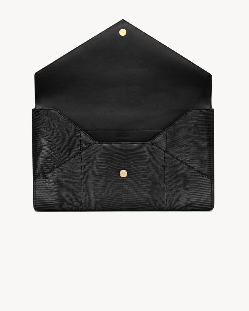 LETTER large pouch in lizard