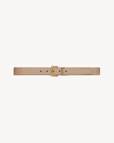 Cassandre Belt in smooth leather in Beige | Saint Laurent | YSL US