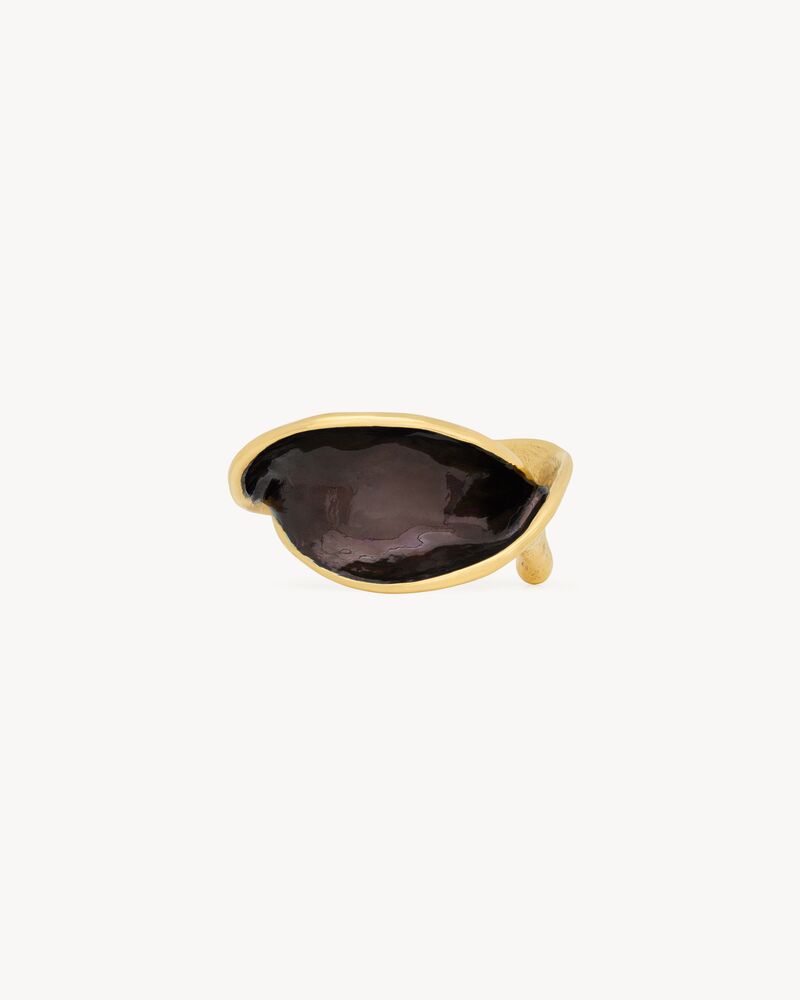 wavy cuff in enamel and brass