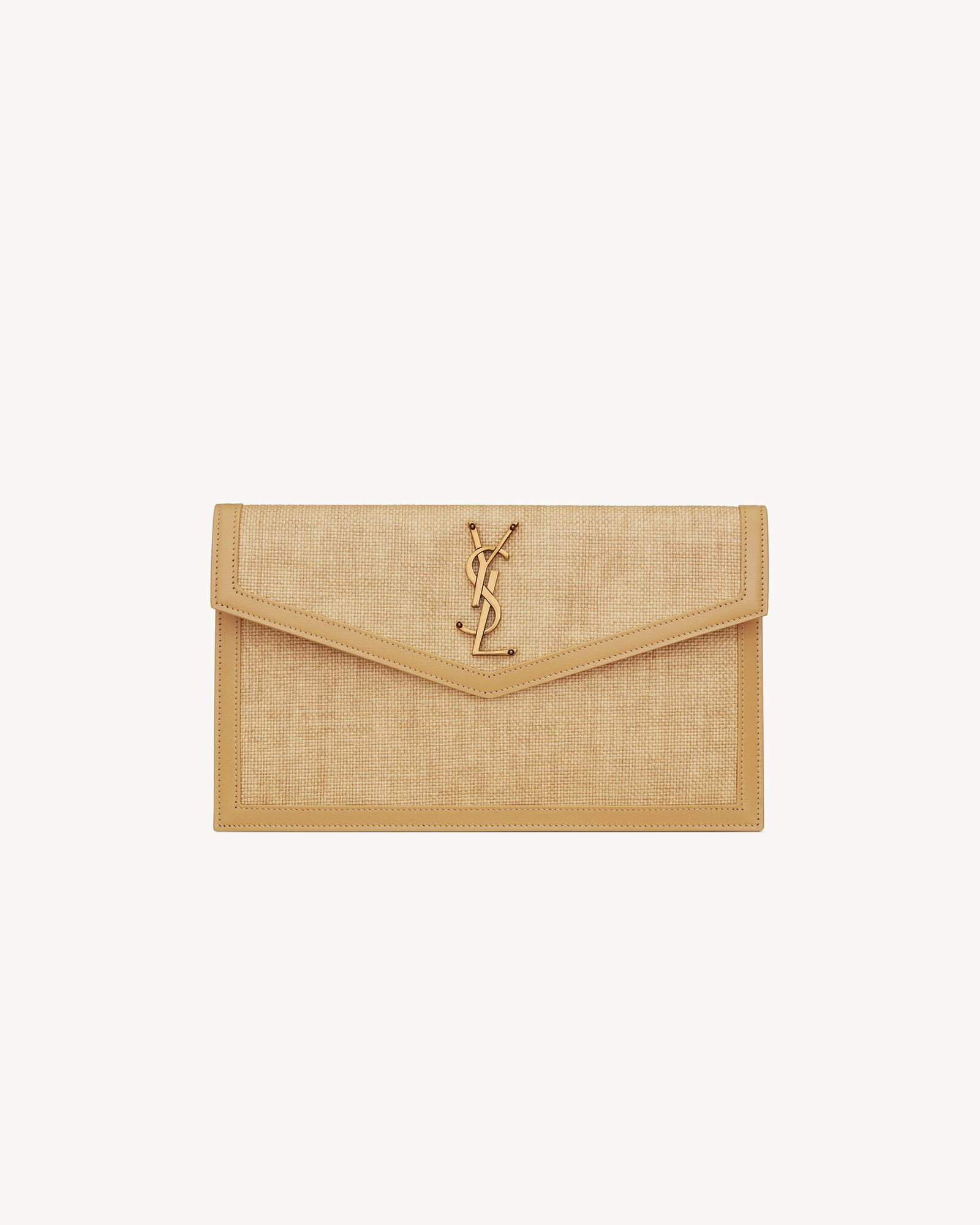 UPTOWN pouch in micro raffia — 5657392UF2W9985