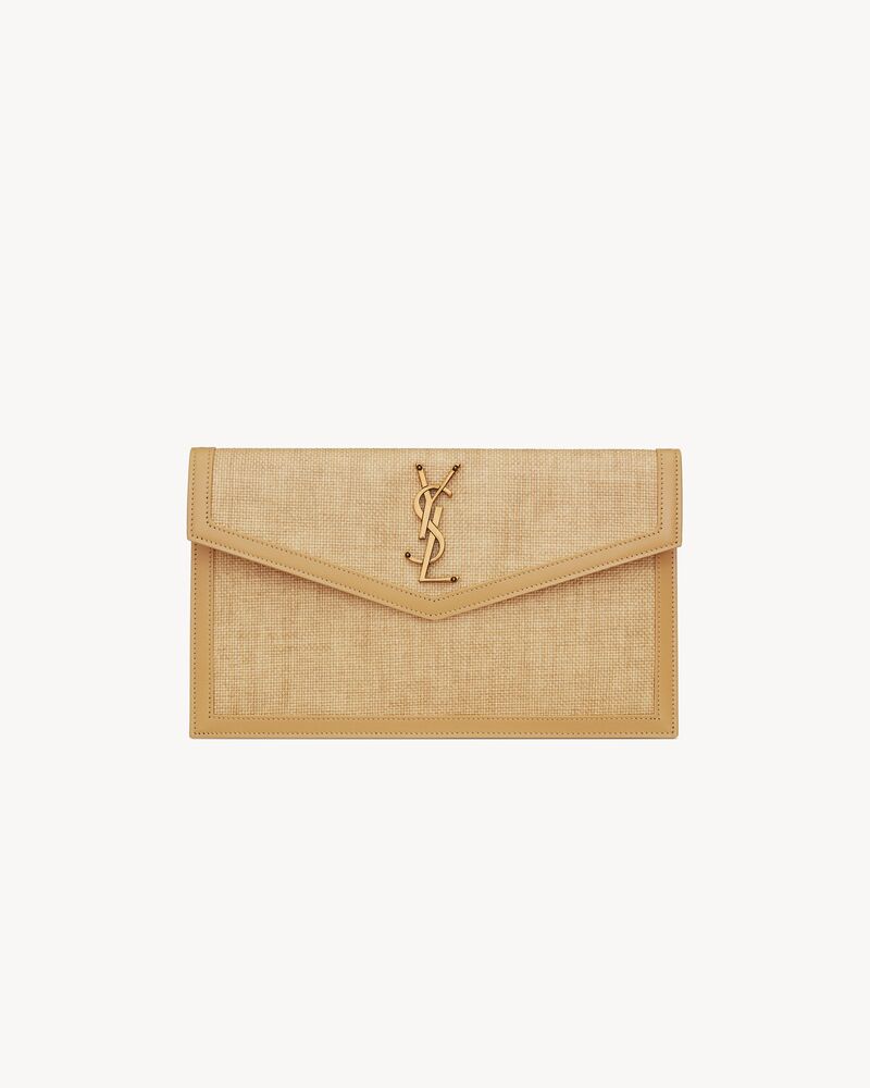 UPTOWN pouch in micro raffia