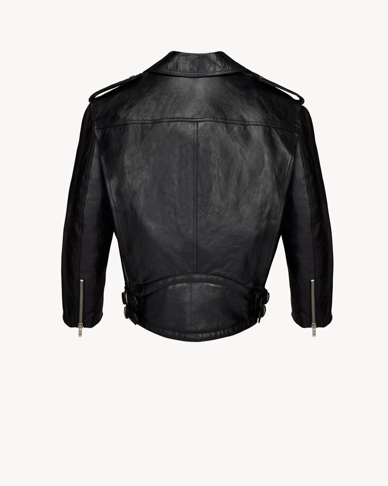 biker jacket in grained leather