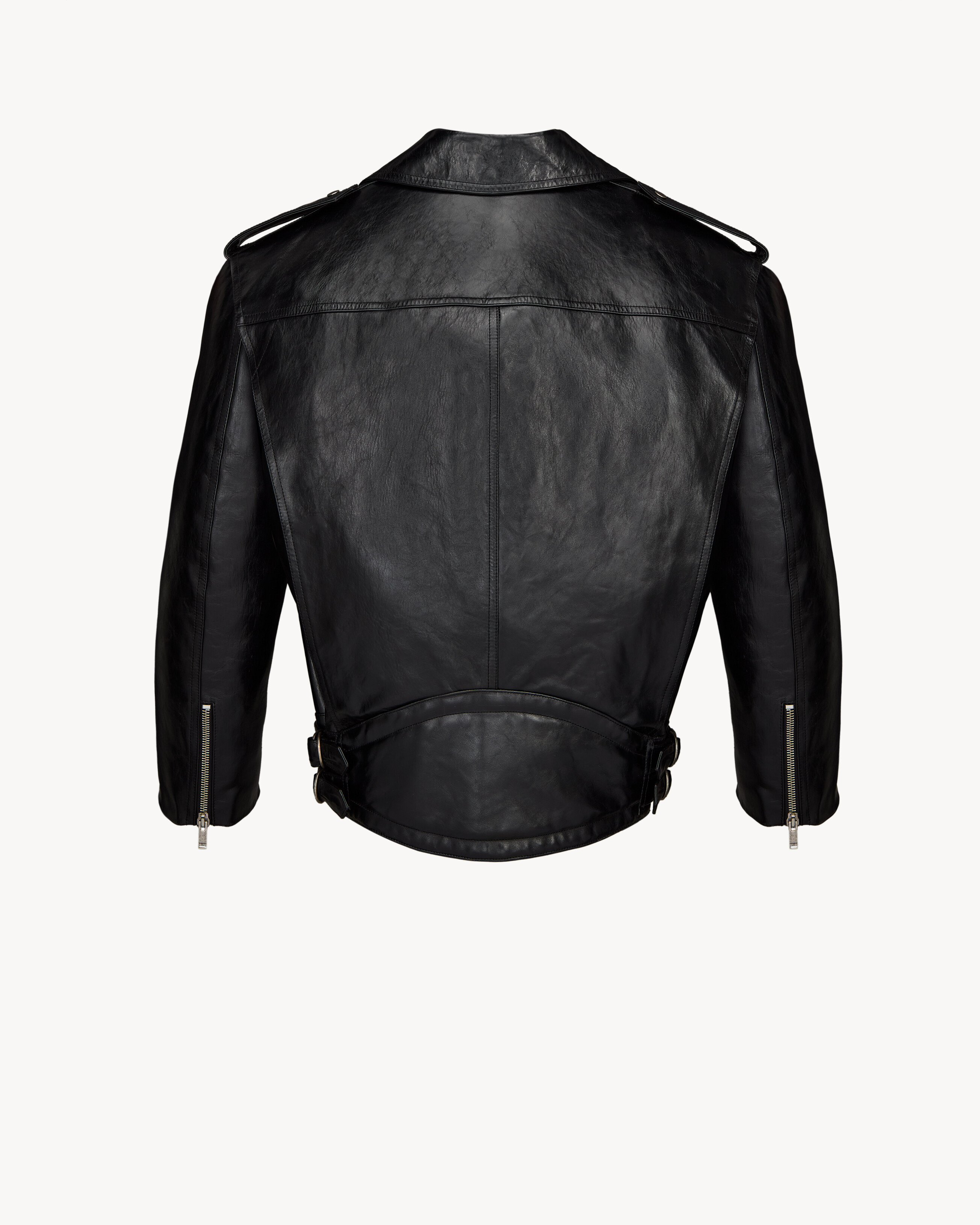 biker jacket in grained leather