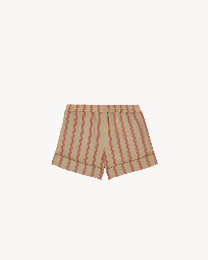 pajama shorts in striped twill