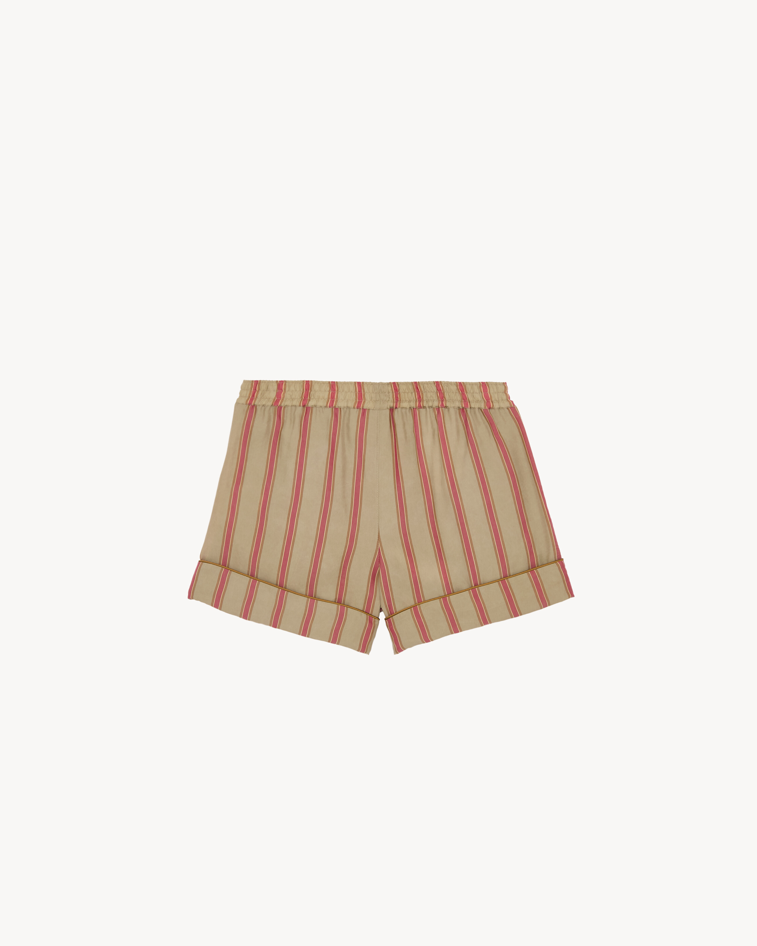pajama shorts in striped twill