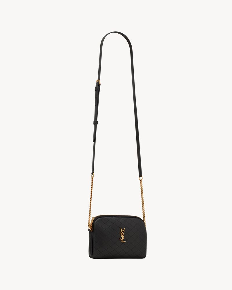 YSLぼうし GABY ZIPPERED POUCH IN LAMBSKIN in Black | Saint Laurent | YSL CZ