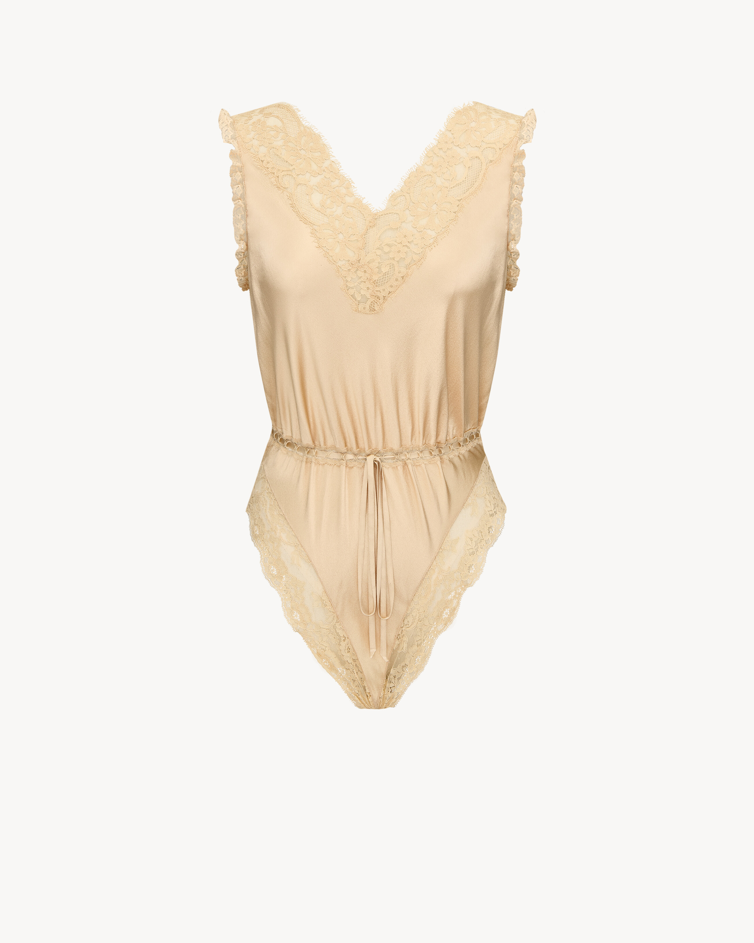 laced romper silk crepe muslin