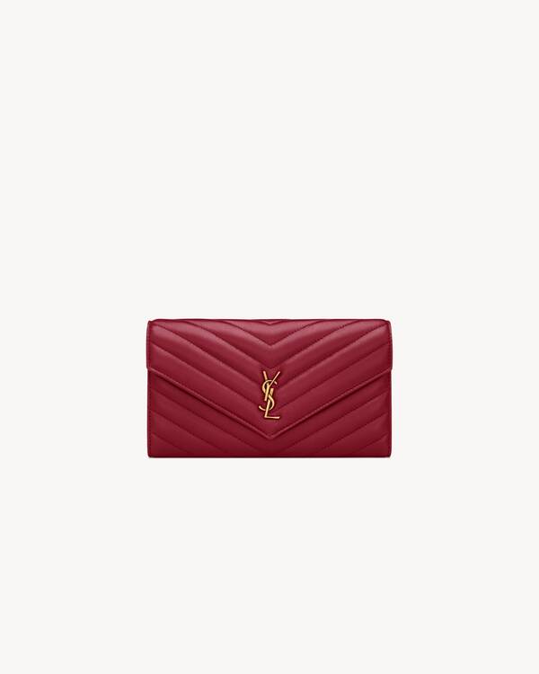 ❁⃘YSL 長財布 レッド ❁⃘ YSL Red Cassandre Wallet on Chain in